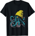 Octopus Wearing Beanie Comic pop Art Style Graphic T-Shirt