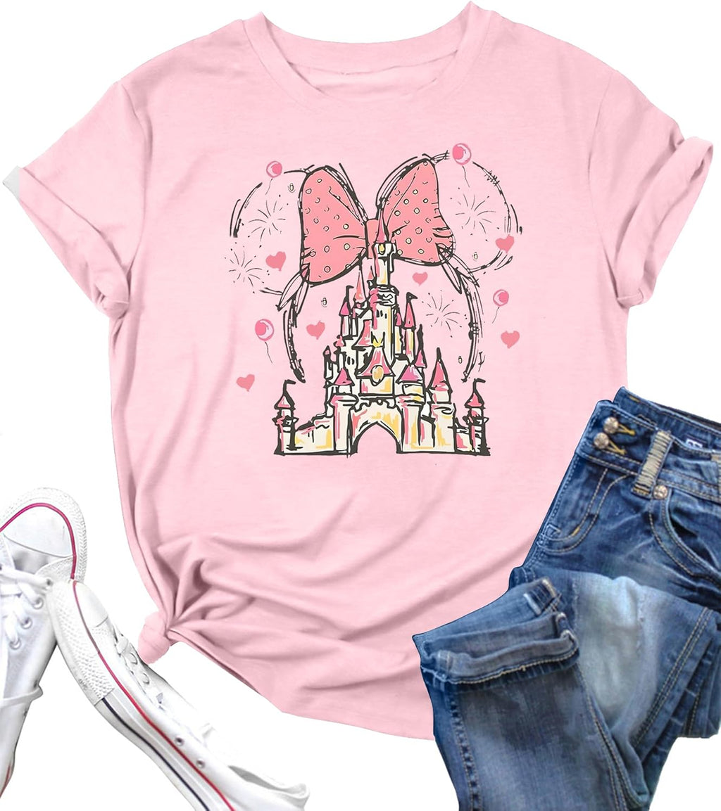 Magical Shirts Women Girls Family Vacation Matching Shirt Magic Kingdom T-Shirt Mommy and Me Trip Short Sleeve Tops