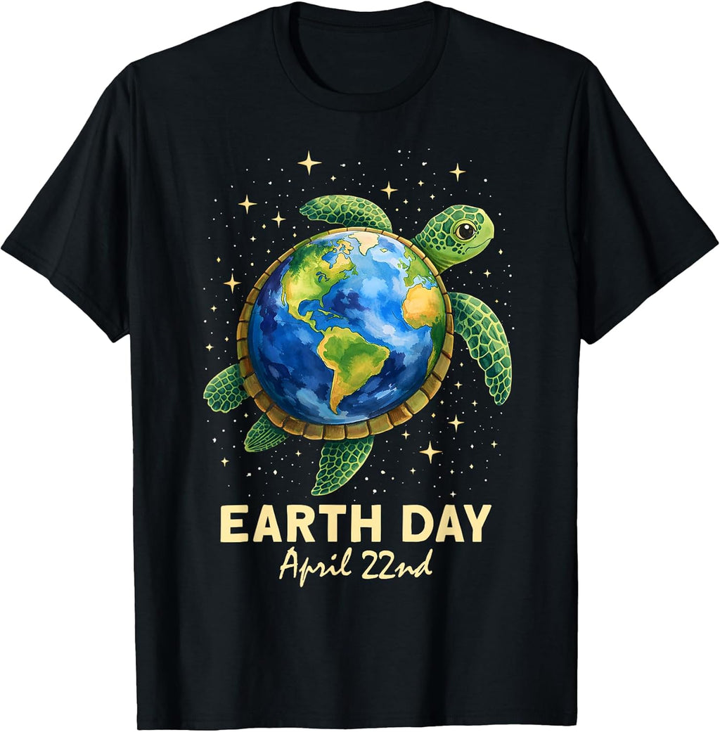 Earth Day 2026 Sea Turtle Art Save The Earth Restore Earth T-Shirt