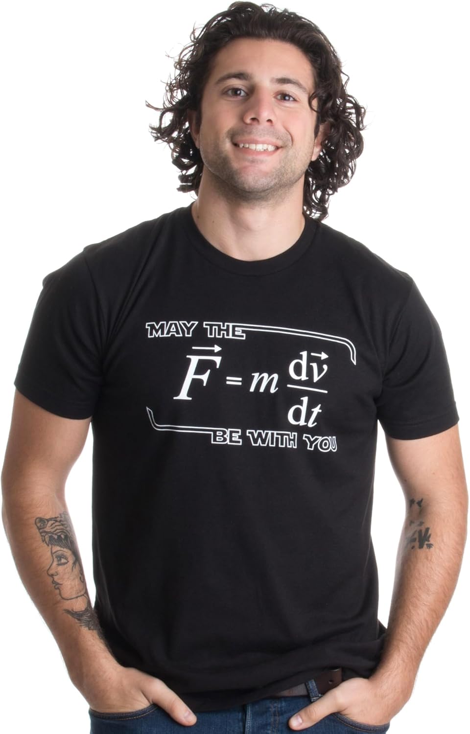 May The (F=m*dv/dt) Be with You - Funny Physics Science Teacher Graphic T-Shirt for Men