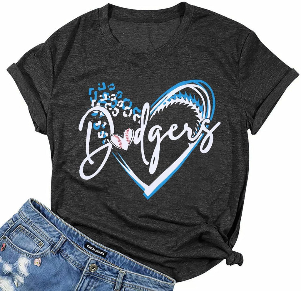 Baseball Shirt for Women Baseball Mom Shirt Baseball Heart Graphic Tee Game Day Short Sleeve Tops