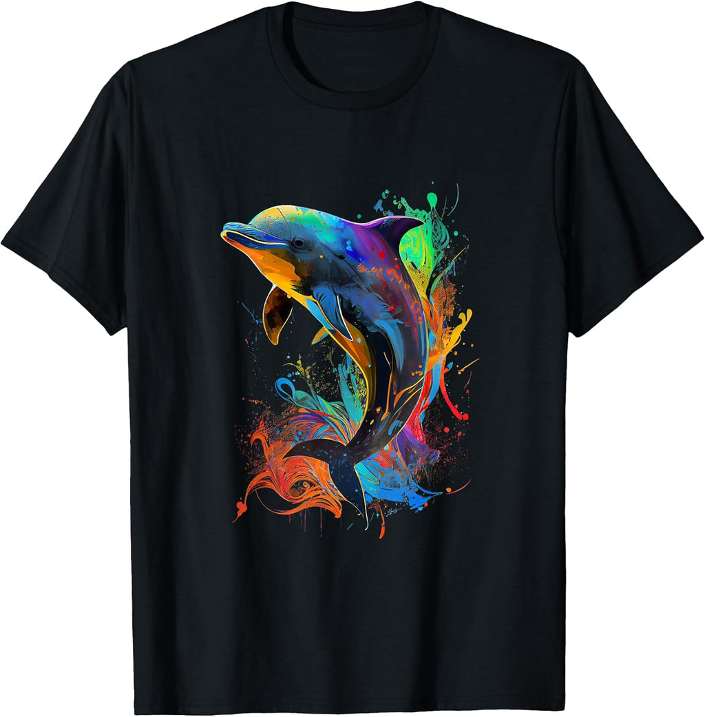Cute Dolphin Design Colorful Pop Art Dolphin Lovers T-Shirt
