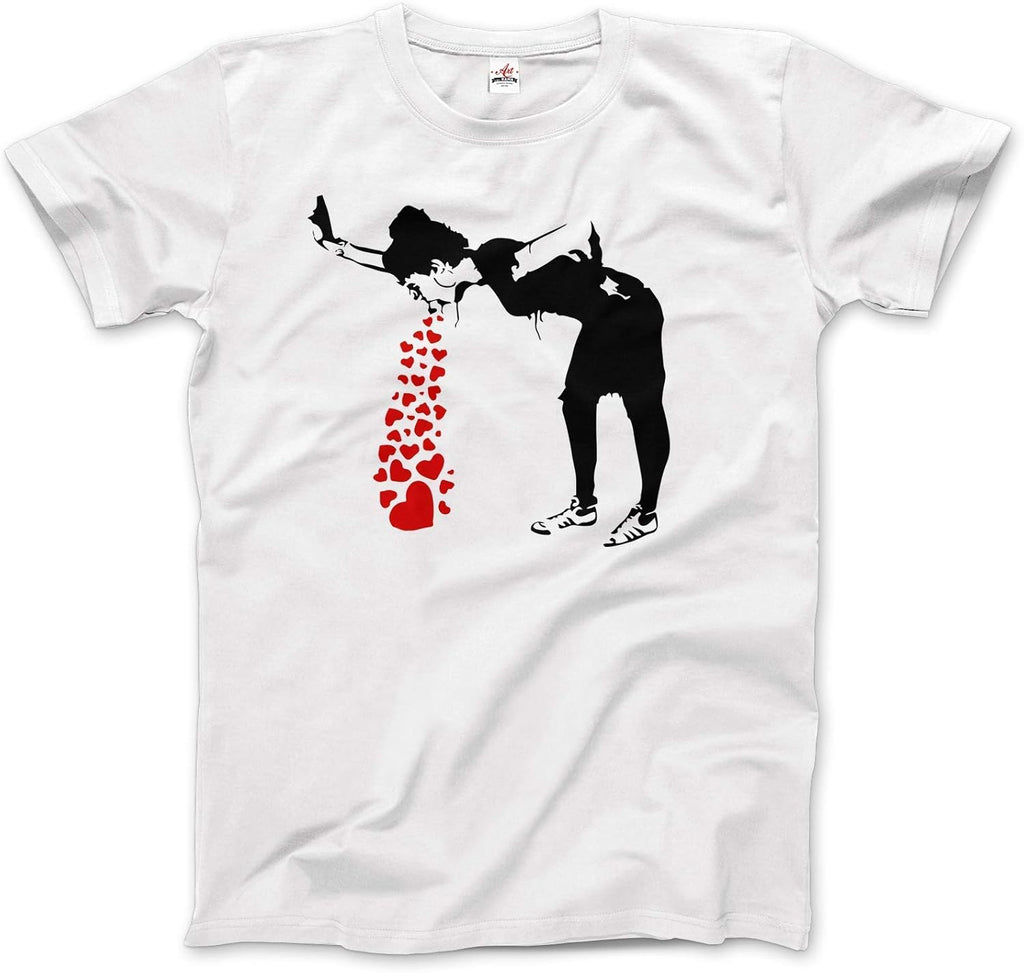 Lovesick - Banksy, Streetart Grafitti Artwork T-Shirt (Adults, Kids, Short & Long Sleeve) Grey