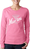 Women's Word Art Long Sleeve T-Shirt - Types of Martini Word Art