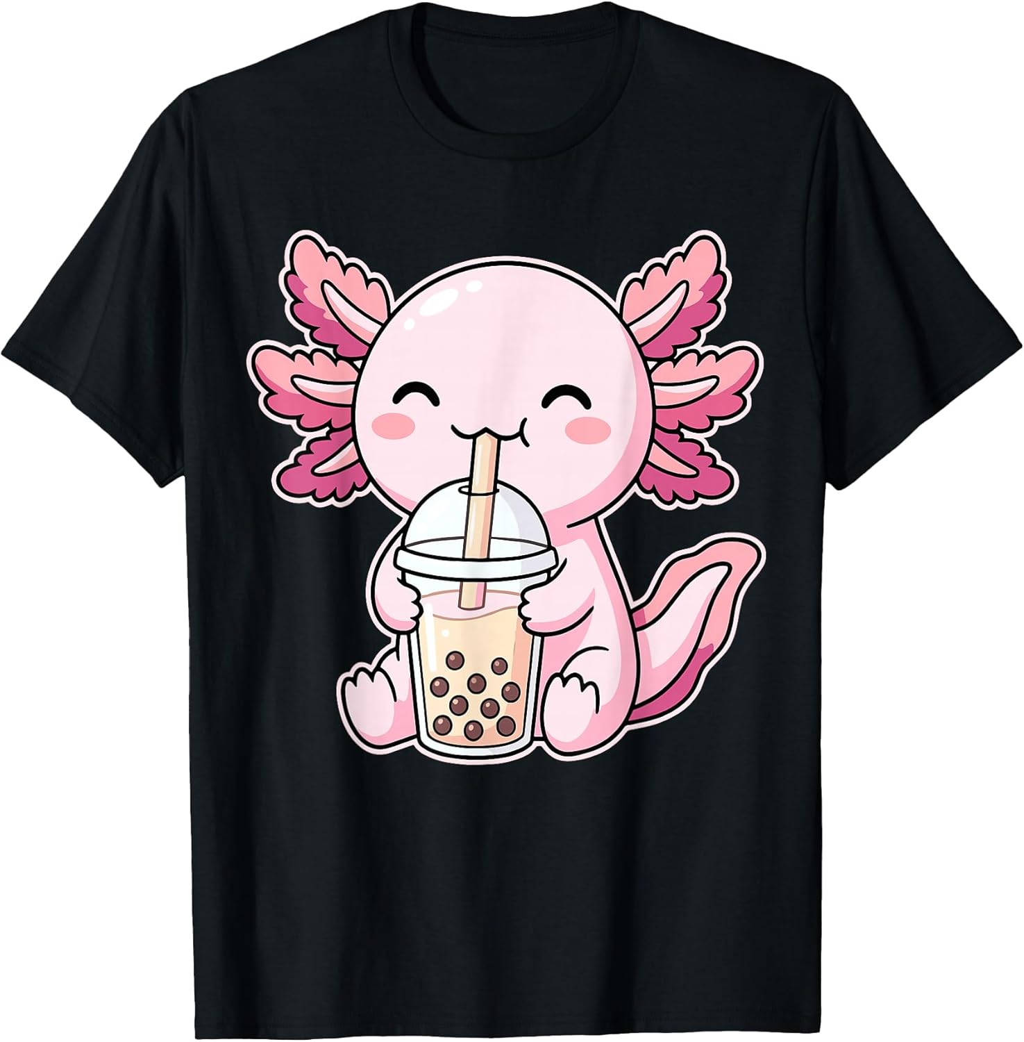 Axolotl Boba Tea Bubble Tea Kawaii Axolotl T-Shirt
