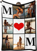 Custom Mothers Day Blanket for Mom Personalized Blankets with Photos Pictures Text， Customized Mother's Day Birthday Best Gifts for Mom Grandma Wife
