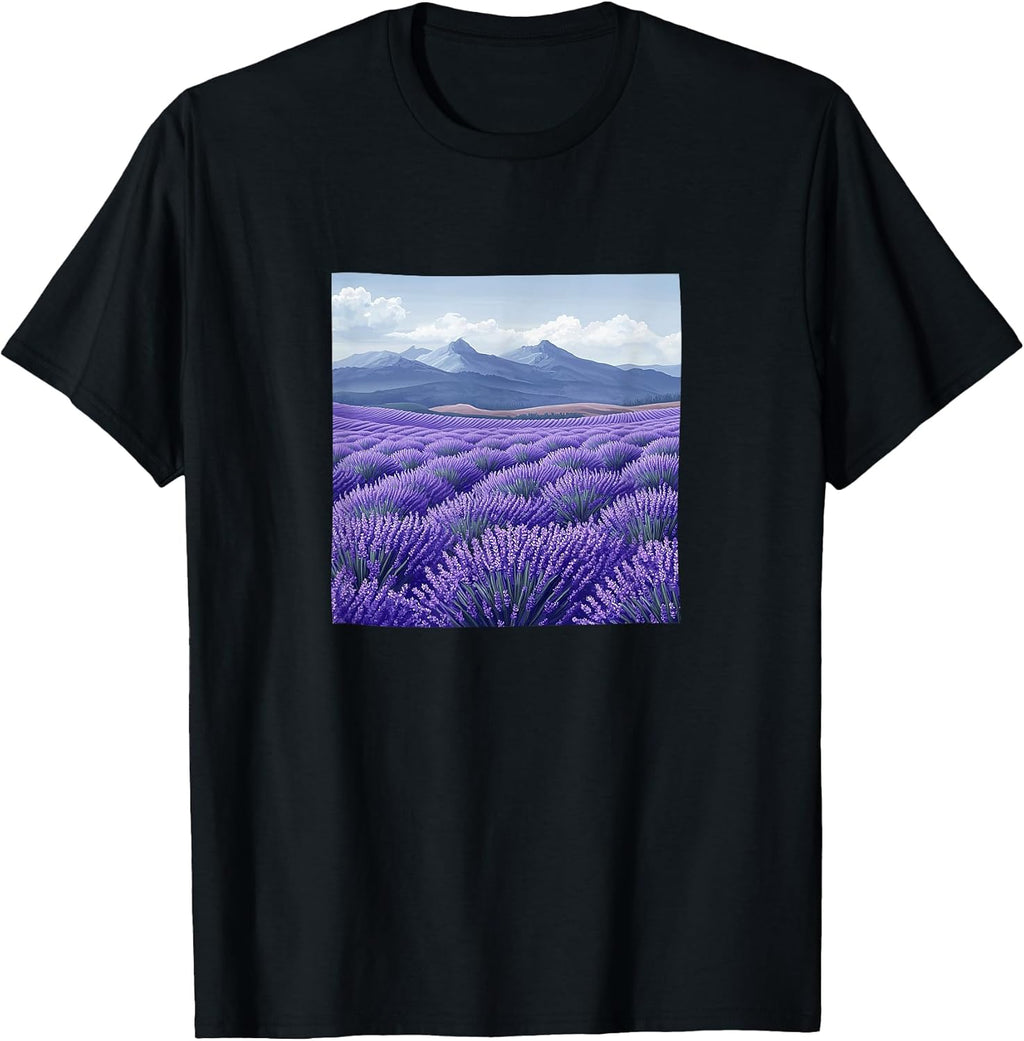 Lavender Fields In Bloom Vintage Landscape Merch