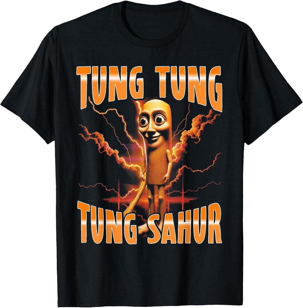 Surreal Italian Brainrot Meme Tung Tung Tung Sahur T-Shirt