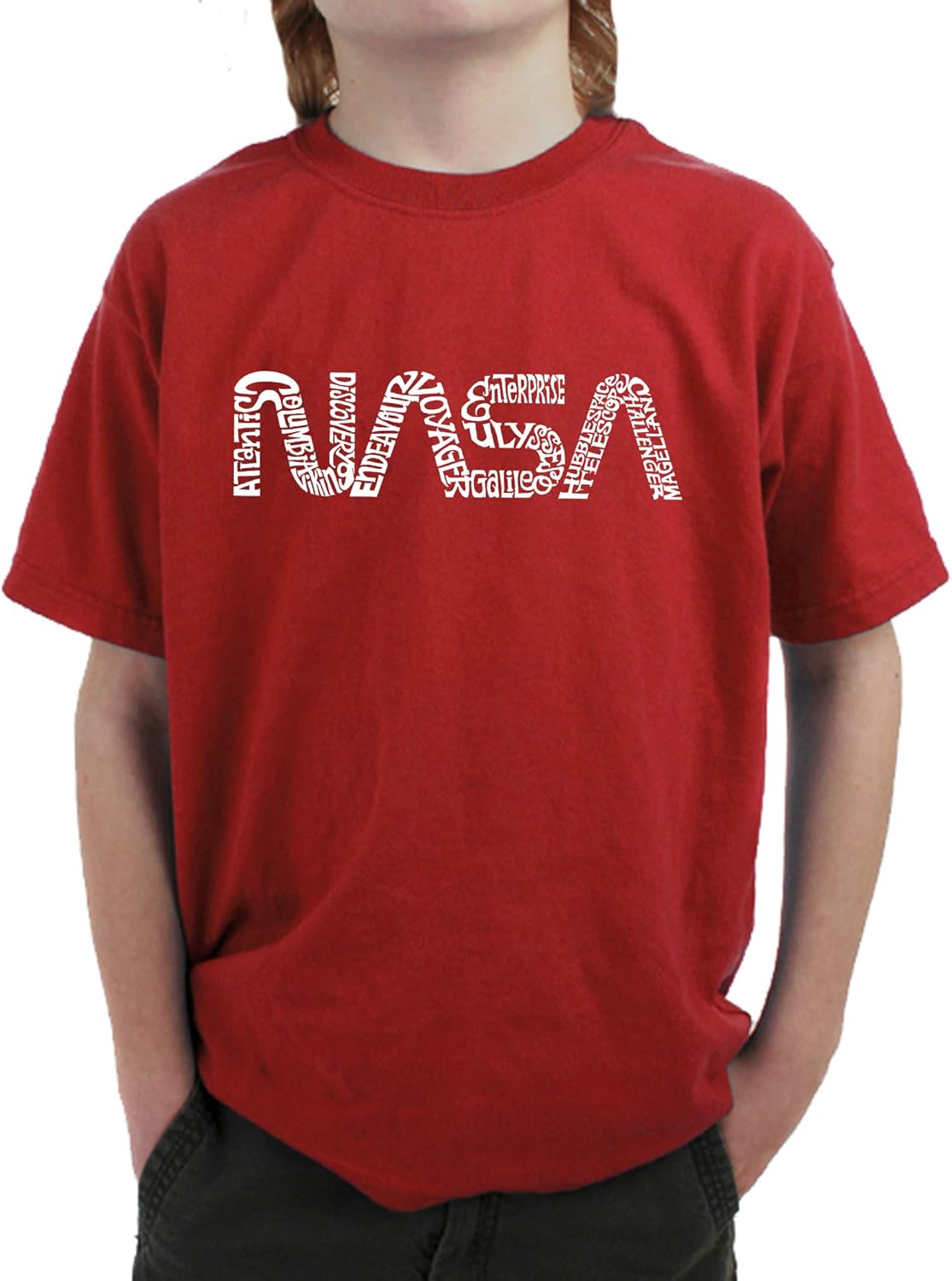 Boy's Word Art T-Shirt - Worm NASA