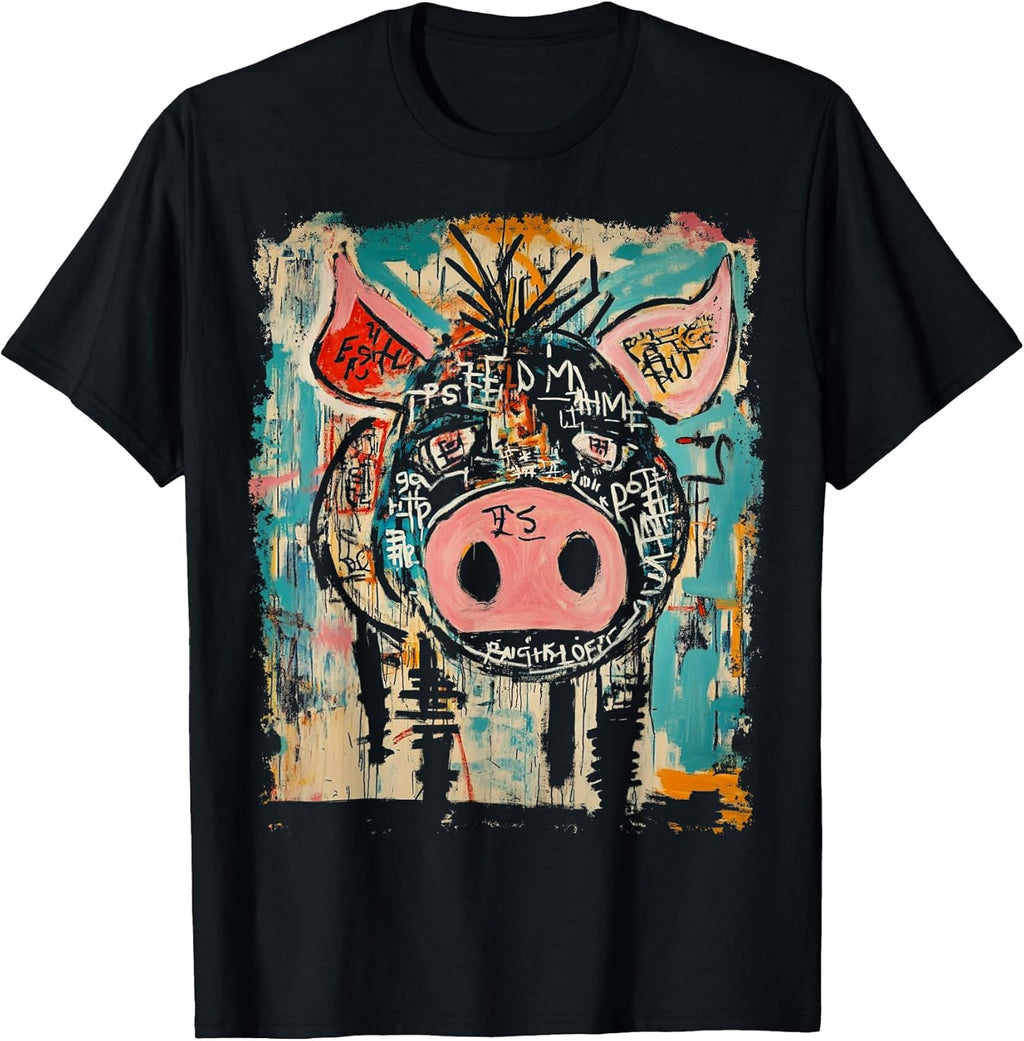 Abstract Animal Pop Art Design With A Pig On It T-Shirt