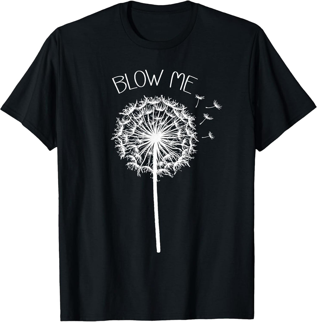 Retro Vintage Blow Me Dandelion Funny Minimalist Graphic T-Shirt