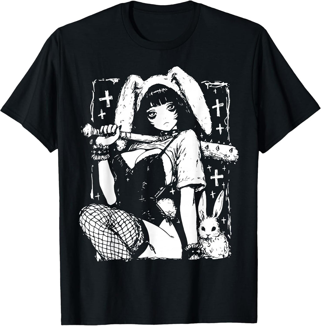 Creepy Horror Bunny Girl Anime Manga Alt Kawaii Harajuku T-Shirt