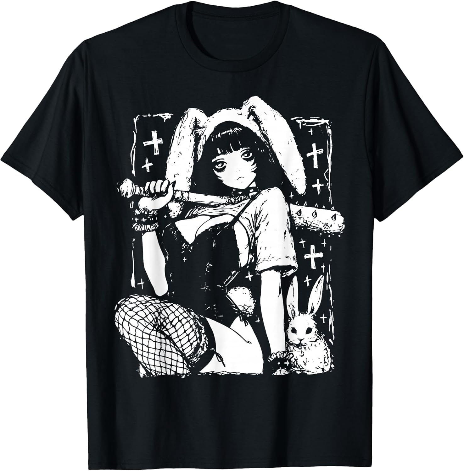 Creepy Horror Bunny Girl Anime Manga Alt Kawaii Harajuku T-Shirt