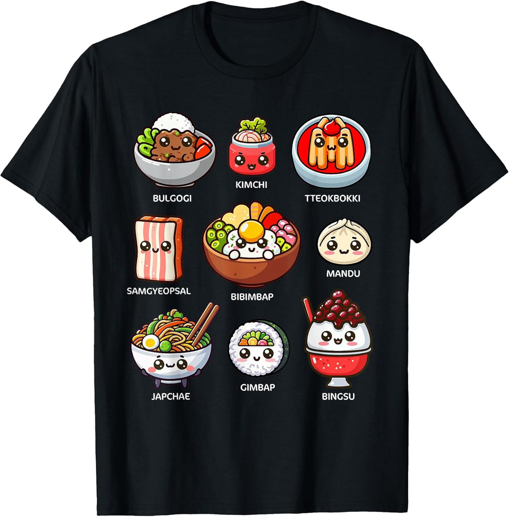 Cute Korean Food Bulgogi Bibimbap Korea Lover Kawaii T-Shirt