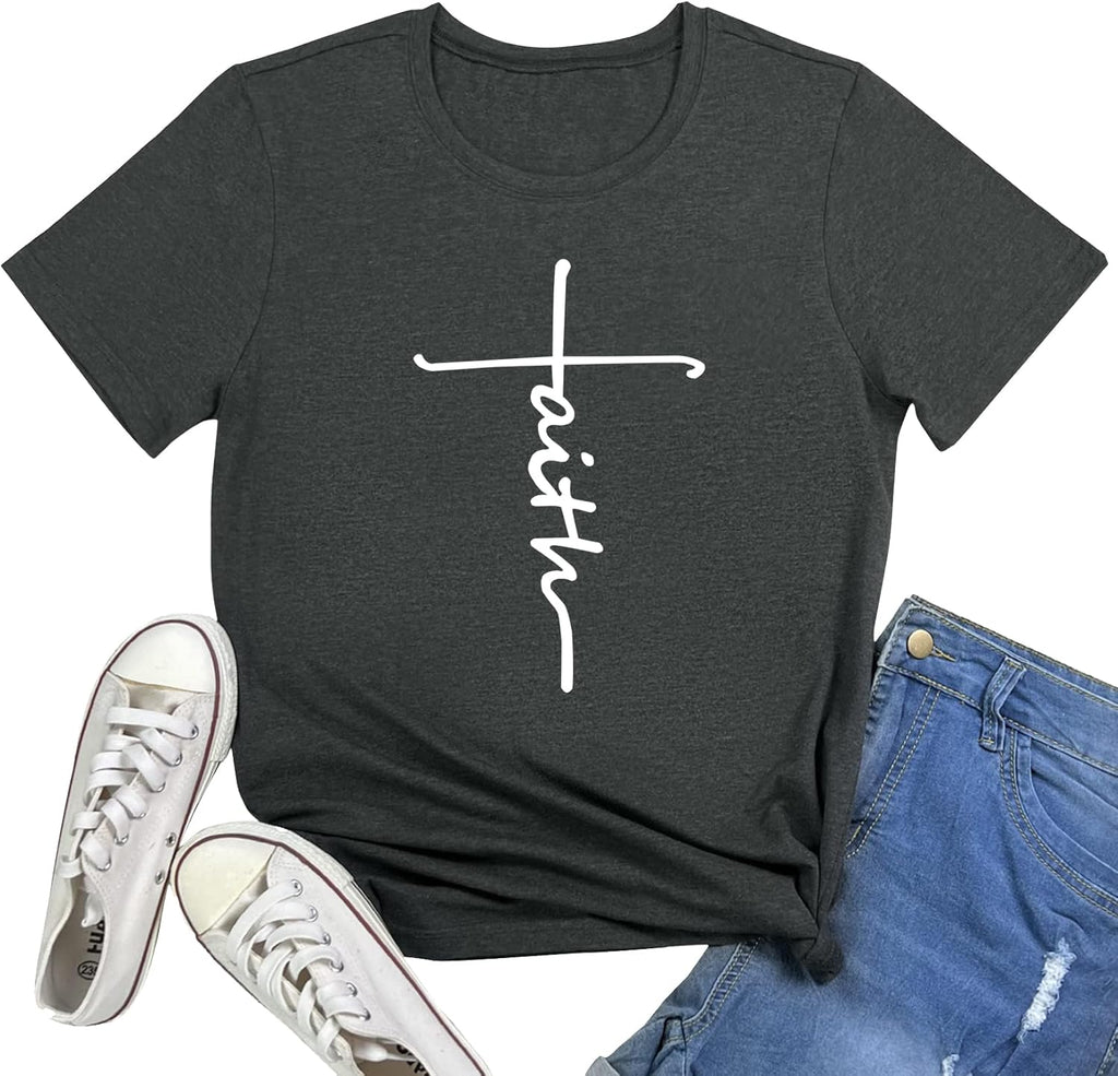 Women's Faith Graphic Cute Tee Shirt
