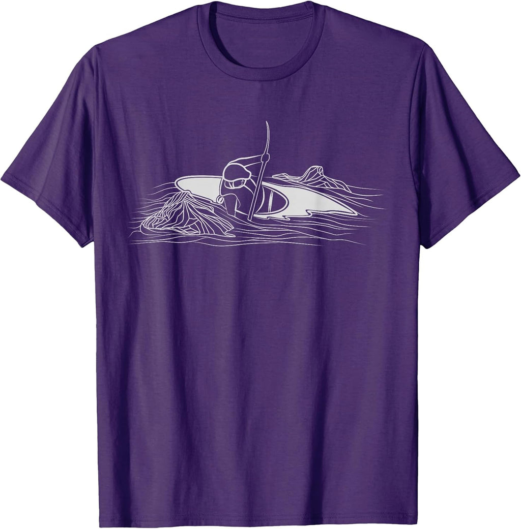 White Water Kayaking Minimalist Kayaker River Kayak Creeking T-Shirt