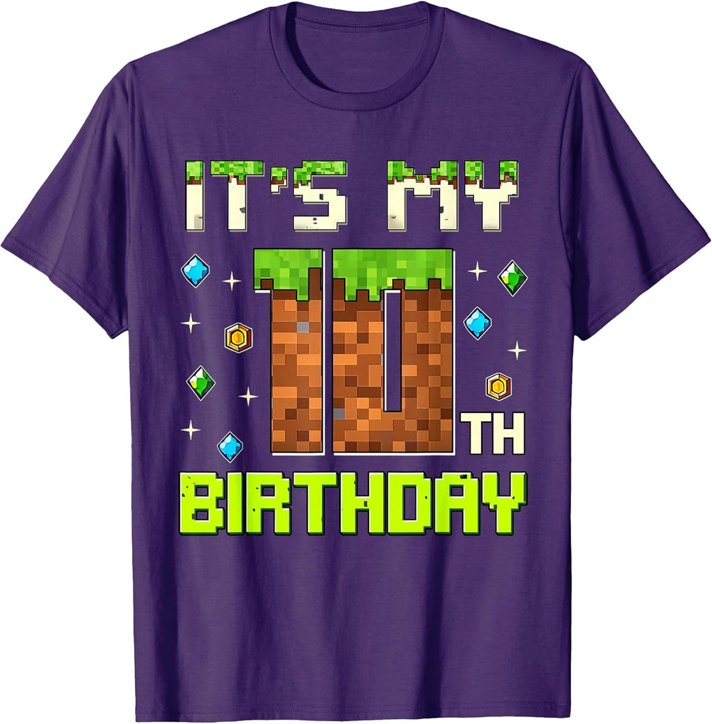 Birthday Boy It's My 10th Birthday Gamer Pixel