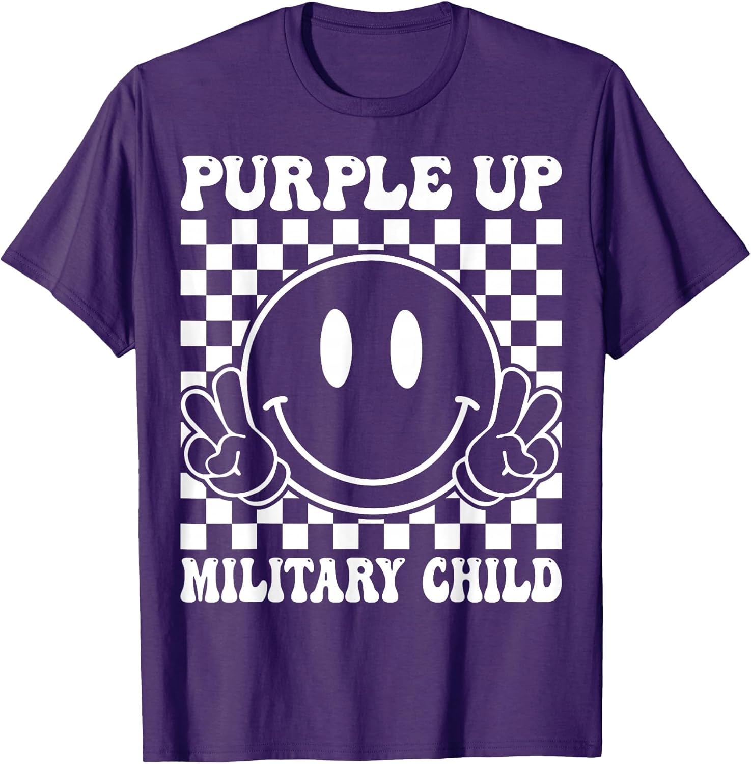 Purple Up for Military Kids Groovy Military Child Month T-Shirt