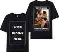 ISUNMEA Custom T-Shirts for Men Women, Custom Tees Shirt Design Your Own, Personalized Photo/Text T-Shirt