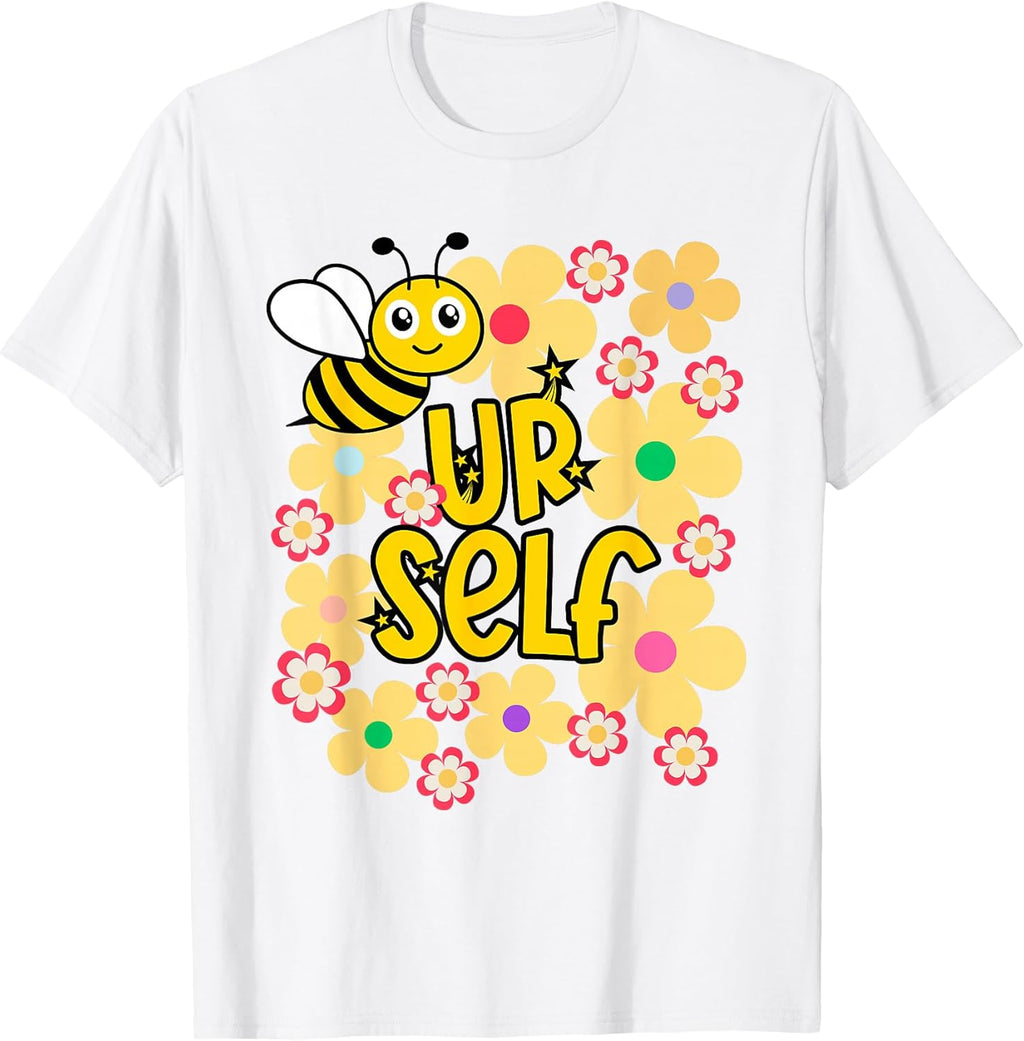 Be Yourself Kawaii Bee with Rainbow Flowers T-Shirt