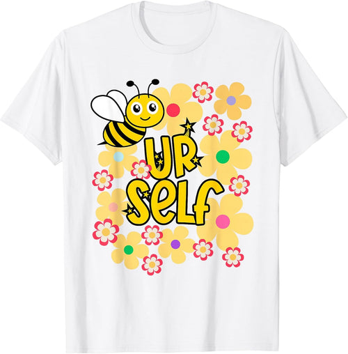 Be Yourself Kawaii Bee with Rainbow Flowers T-Shirt