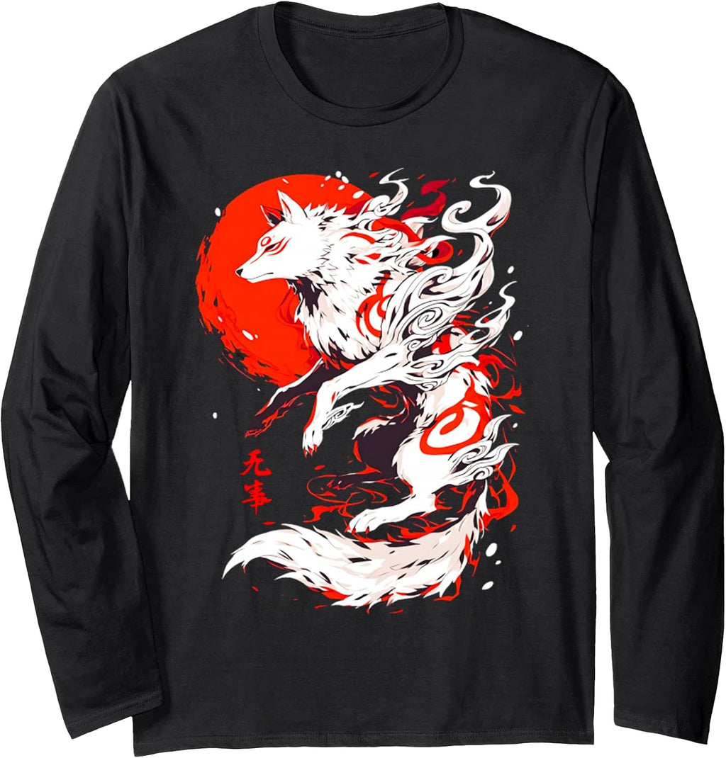 Funny Fox Animal Cute Okami Basic Japan Style