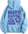 Women's Letter Graphic Drawstring Hoodies Long Sleeve Thermal Pullovers Sweatshirts