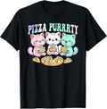 Cat pizza cute kawaii cats eating pizza purrrrty fun pastel T-Shirt