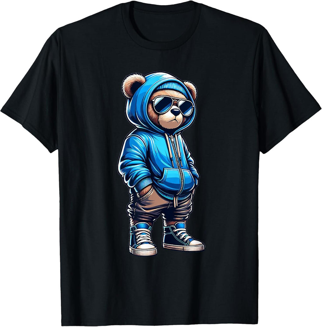 Graphic Teddy Bear Cool Bears Hip Hop Streetwear Colorful T-Shirt