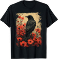 Enchanted, Vintage Floral Crow T-Shirt