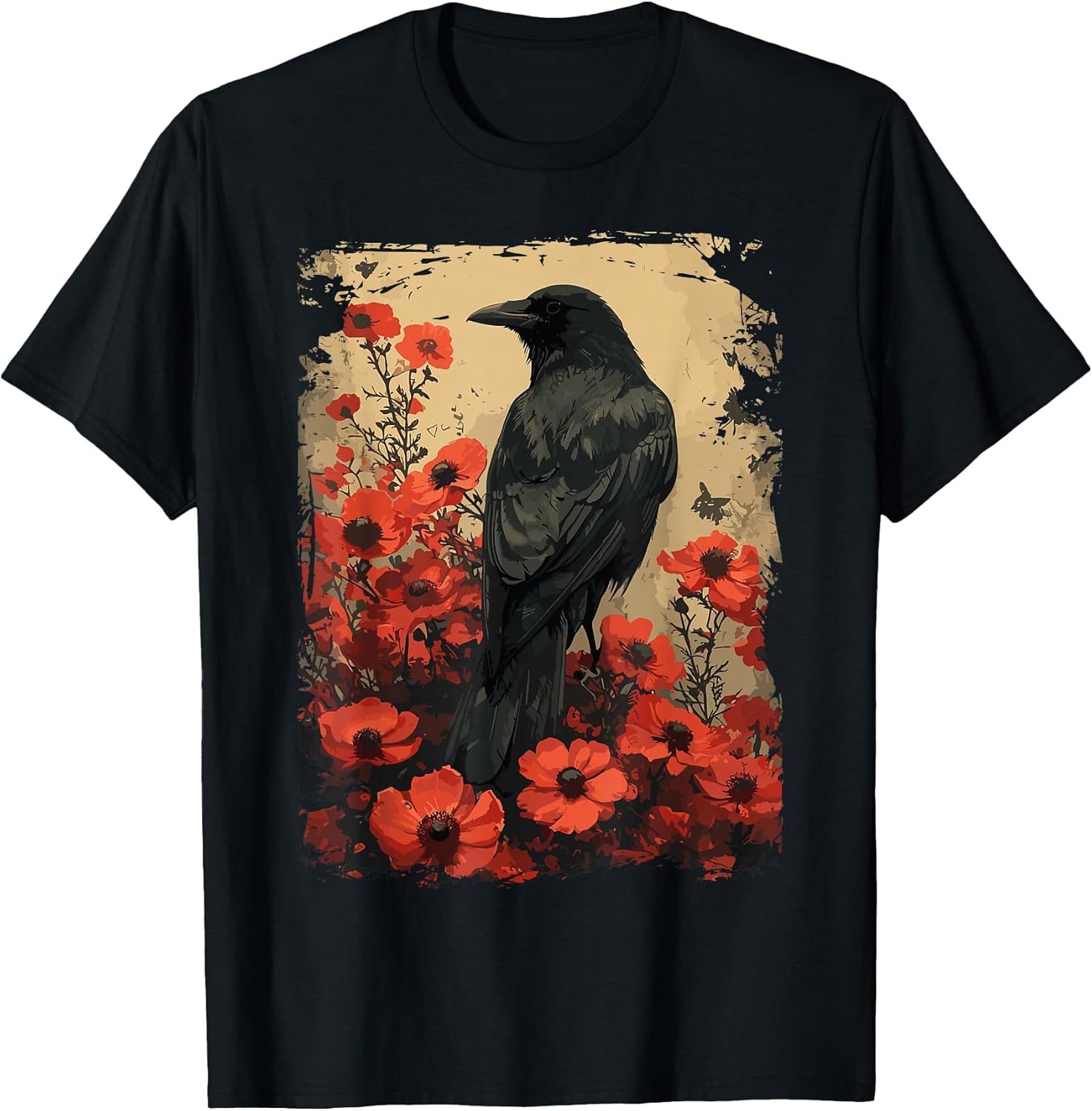 Enchanted, Vintage Floral Crow T-Shirt