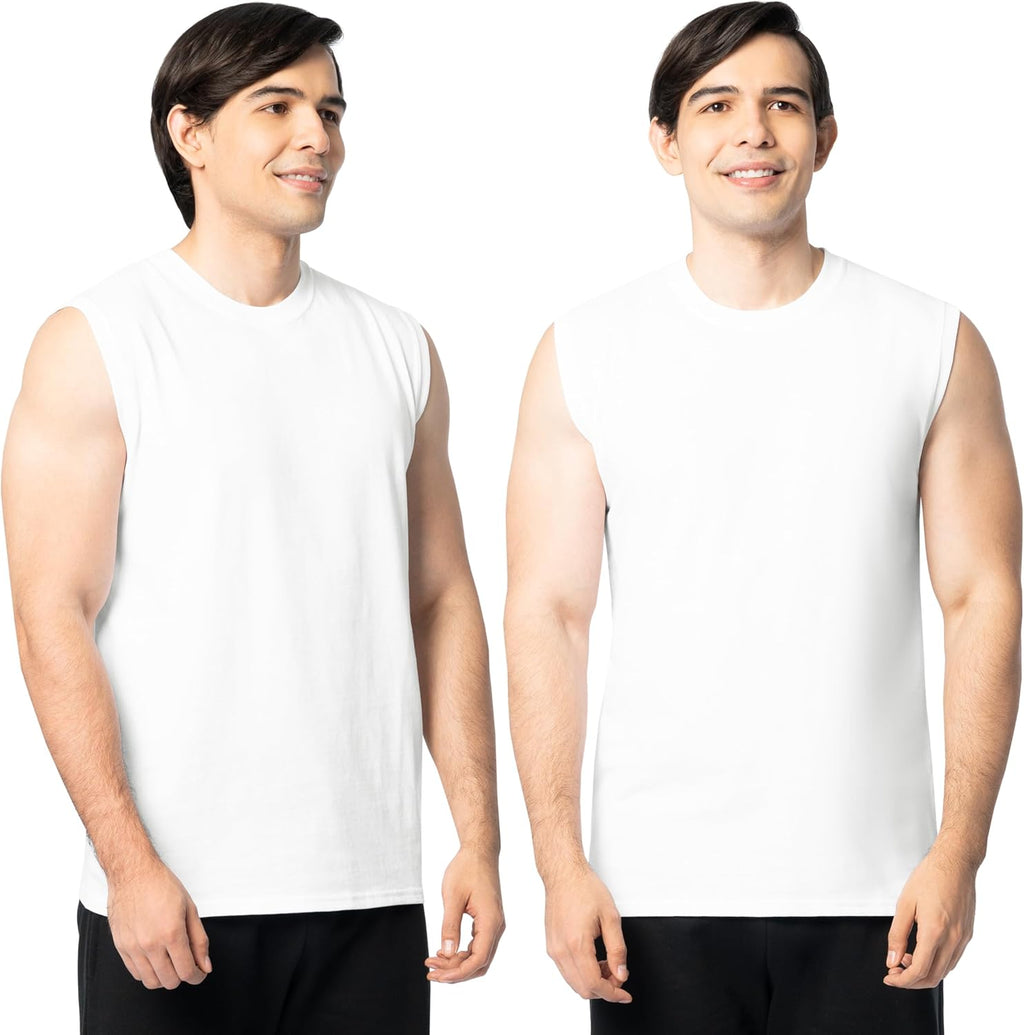 Men's Eversoft Cotton Sleeveless T Shirts, Breathable & Moisture Wicking with Odor Control, Sizes S-4X
