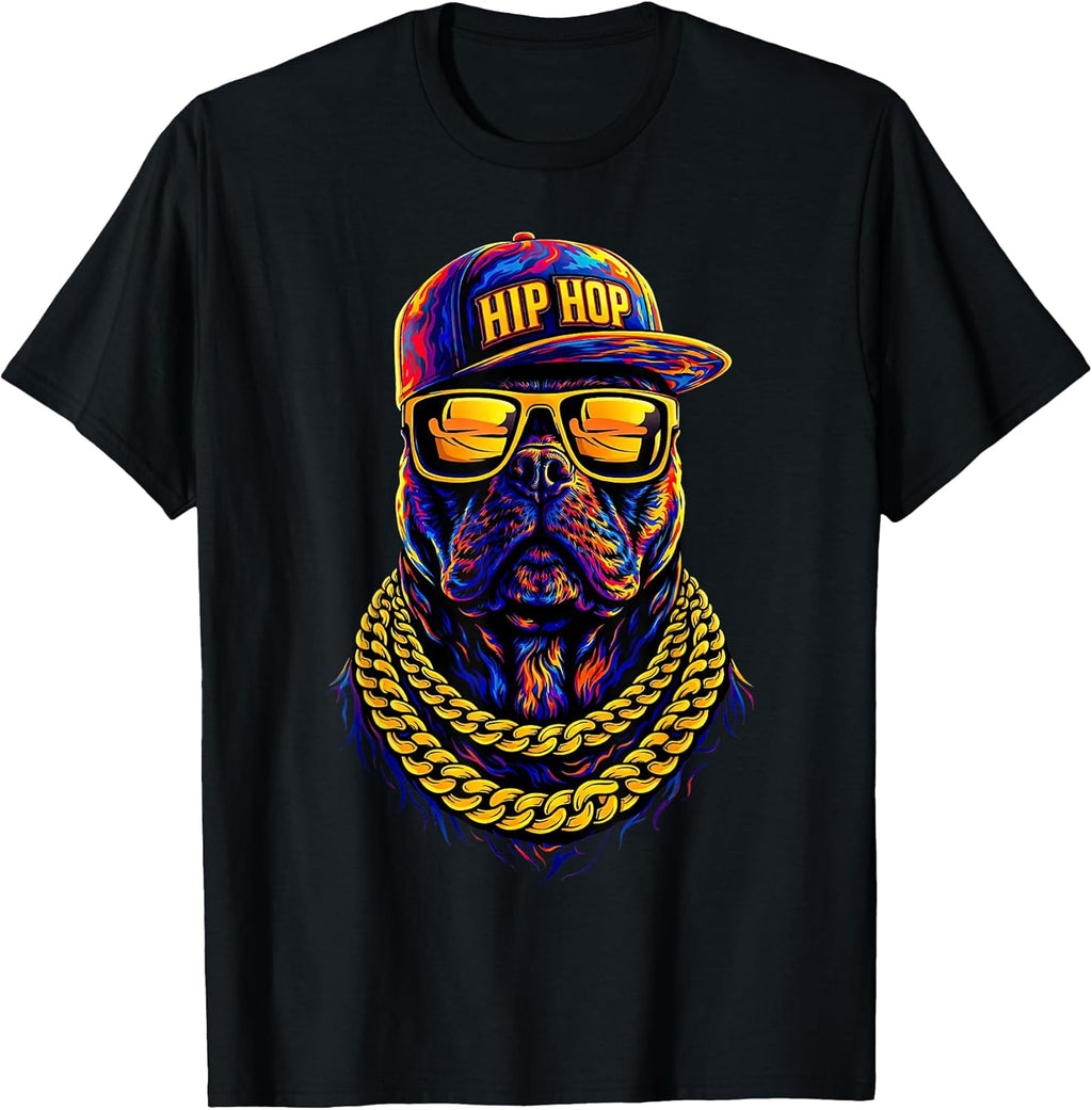 Cool Hip Hop Pitbull Urban Streetwear B-Boy Graffiti T-Shirt