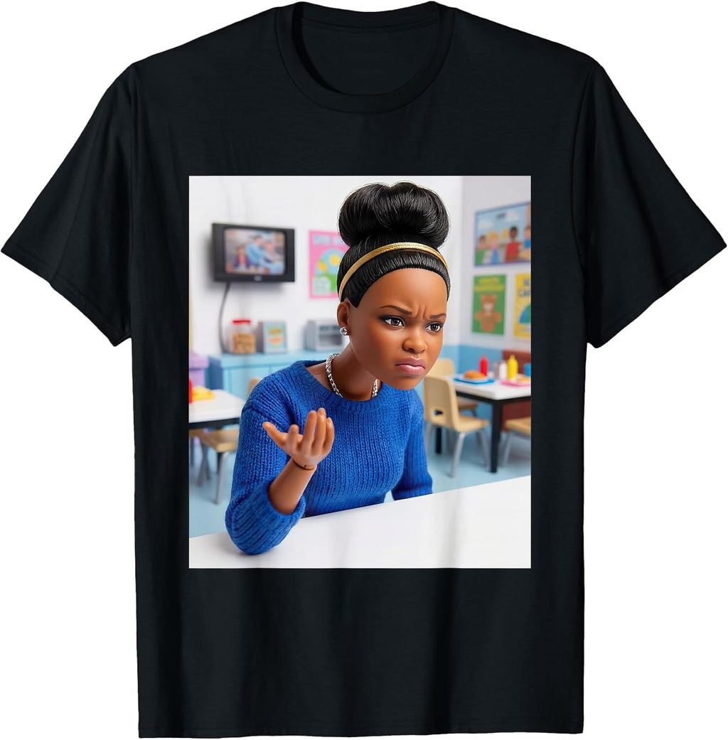Black Doll Tshirt Disgusted face Meme Funny African Gen Z T-Shirt