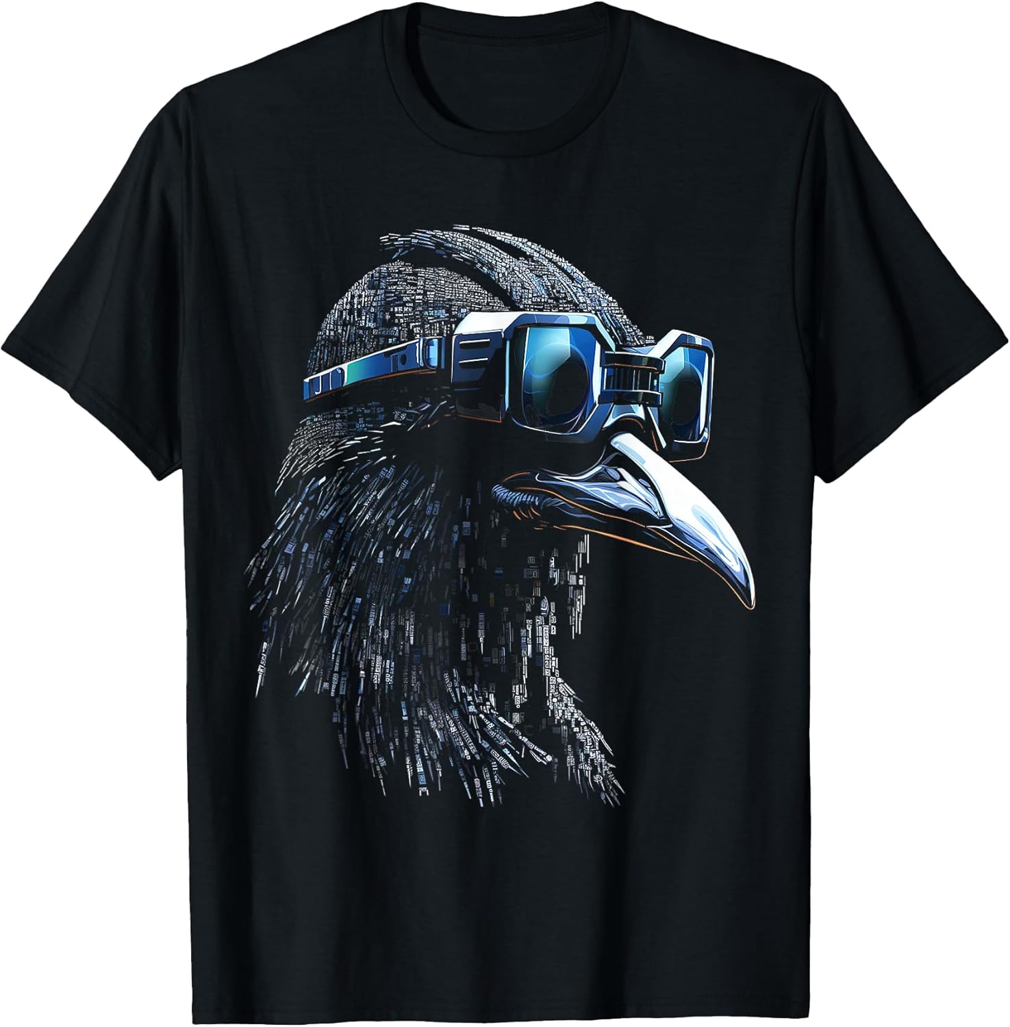 Raven Bird Pixel Art Animal Drawing Motif Raven T-Shirt