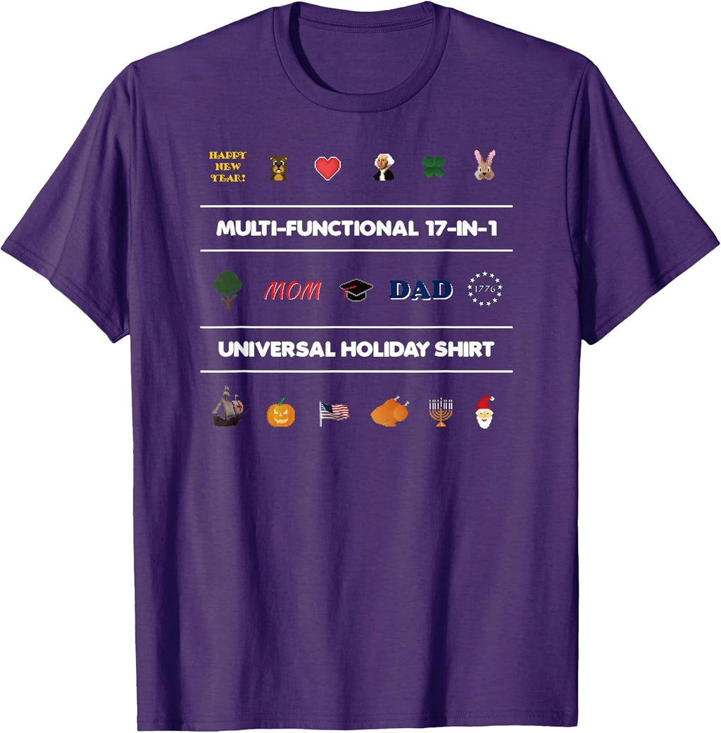 17-IN-1 UNIVERSAL HOLIDAY Pixel Art T-Shirt