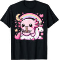 Anime Kawaii Axolotl Eating Ramen Noodles Kids Teen Girl Boy T-Shirt