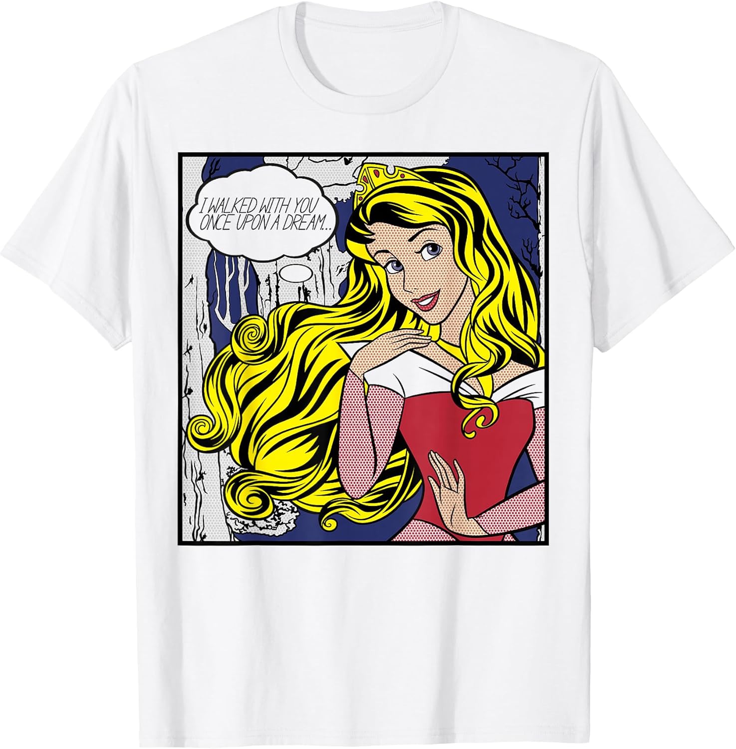 Sleeping Beauty Aurora Pop Art Portrait T-Shirt Small