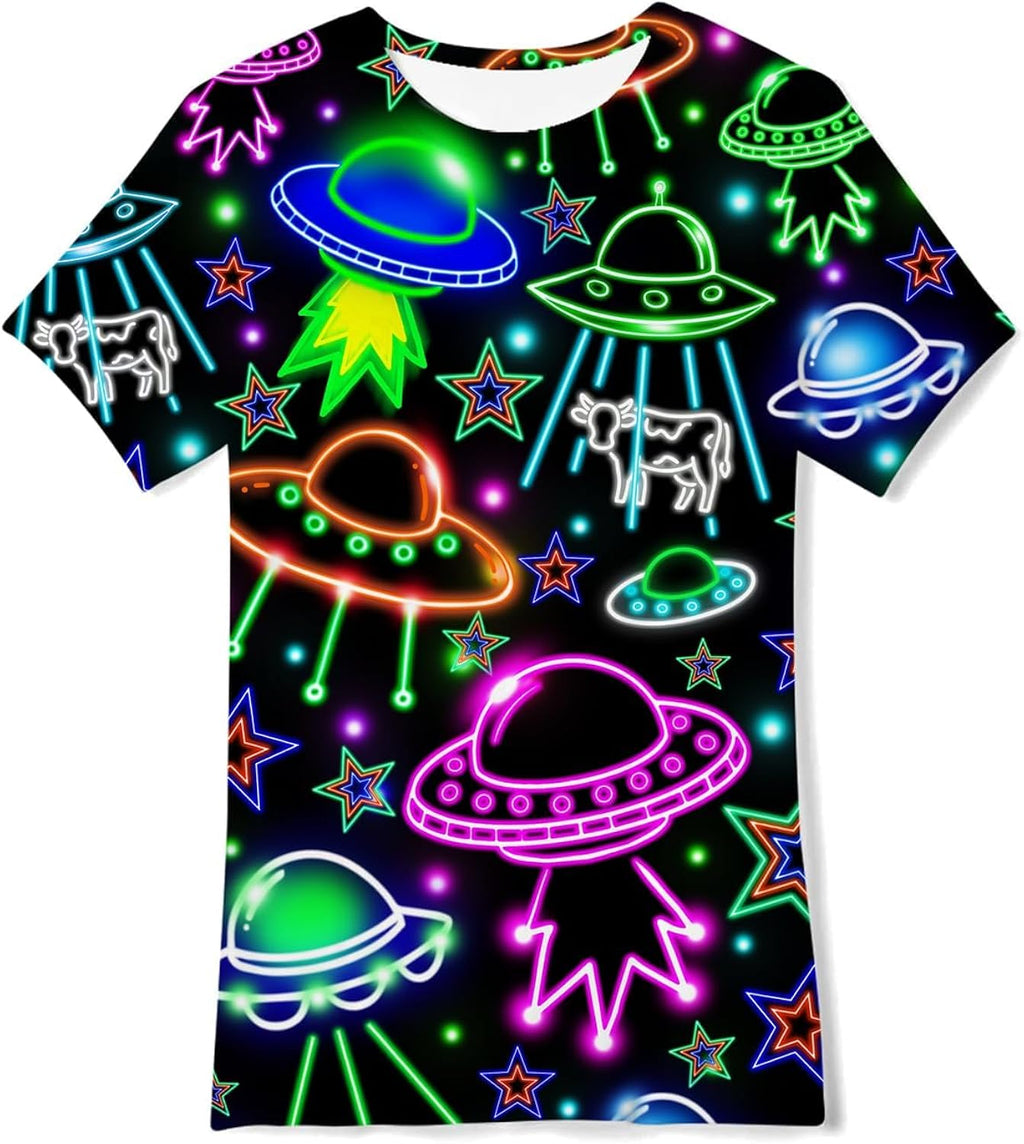 Boys Girls 3D Graphic Printed T-Shirt Crewneck Short Sleeve Tees 6-14 Years