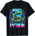 Pixel Python Tee - Retro Jungle Vaporwave Art - Snake Lover T-Shirt