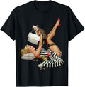 Vintage WW2 Pinup Girl Pop Art Mechanic Shop Calendar Pinups T-Shirt Small