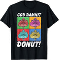 God Damnit Donut Cat Pop Art Book T-Shirt