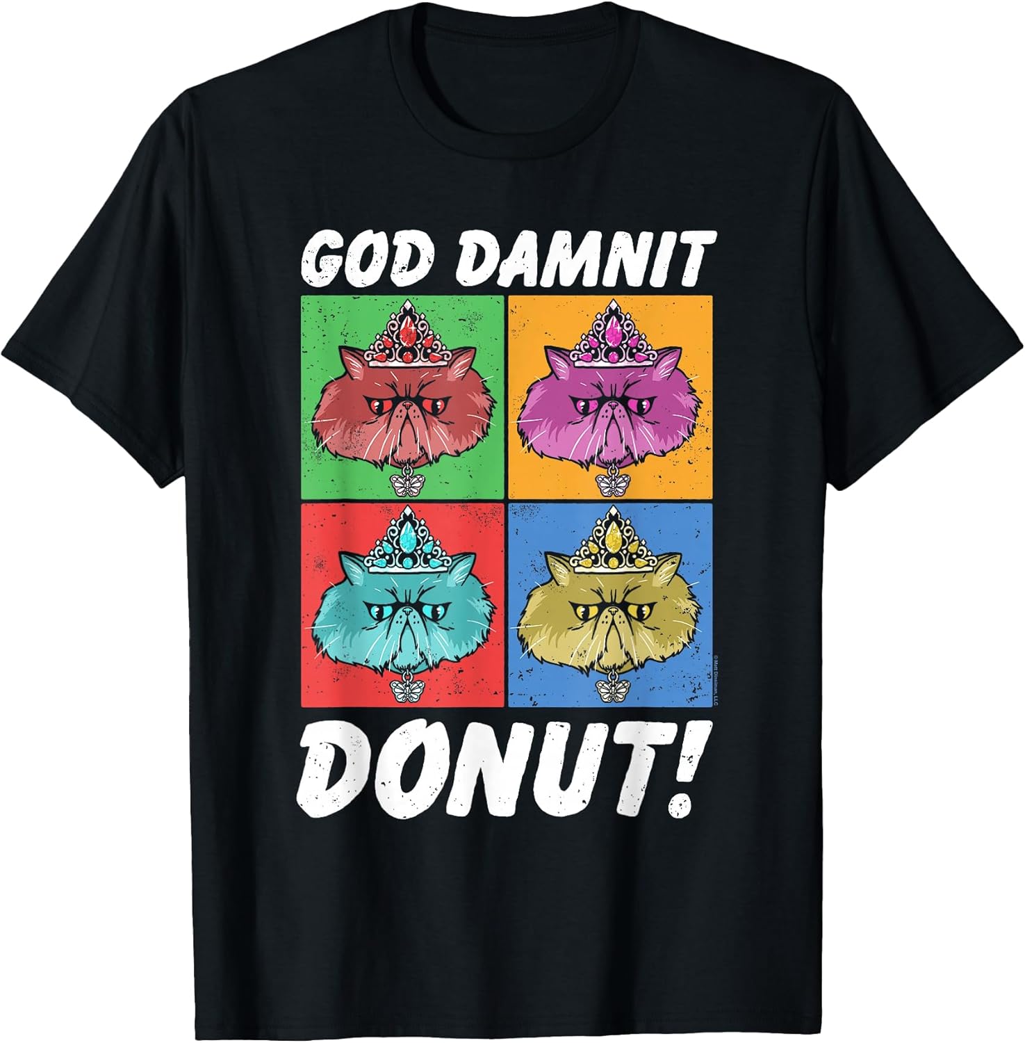 God Damnit Donut Cat Pop Art Book T-Shirt