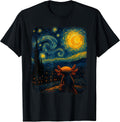 Axolotl Starry Night Van Gogh Art Gifts for Men Women Kid T-Shirt