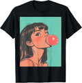 Pop Art Women's Tops Fashion Bubble Gum Pink T-Shirt