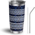 20oz Hidden Message Coffee Tumbler, White Elephant Gifts for Adults, Funny Stainless Steel Travel Mug, Gag Gift for Coworkers, Novelty Office Gift for Women, Men, Friends (Blue Pattern)