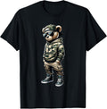 Camo Hip Hop Teddy Bear Cool Rapper Streetwear Graphic T-Shirt