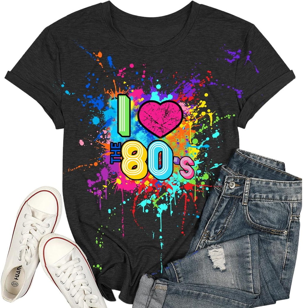 80s Shirts for Women I Love The 80s Tshirts for Girls 1980 Themed Style Outfit for Party