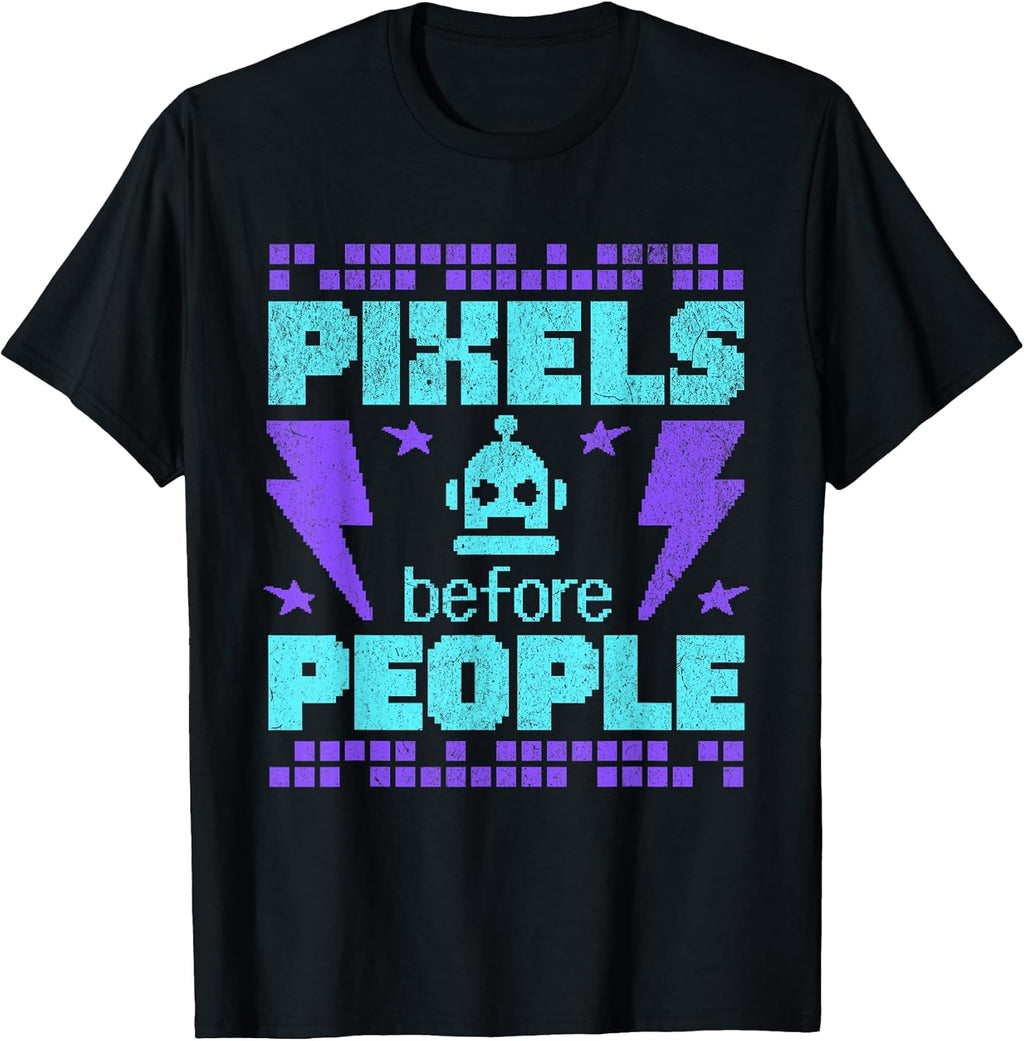 Funny Gamer Pixel Art Design for Gamers and Tech Fans T-Shirt