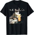 funny cat drinking iced coffee t-shirt